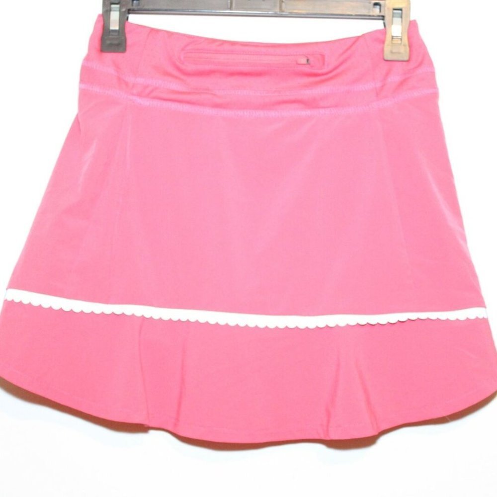 ✨2/$20 Title Nine Pink Flounce Reflective Tennis Skort Skirt Shorts XS H12413 - Picture 6 of 12